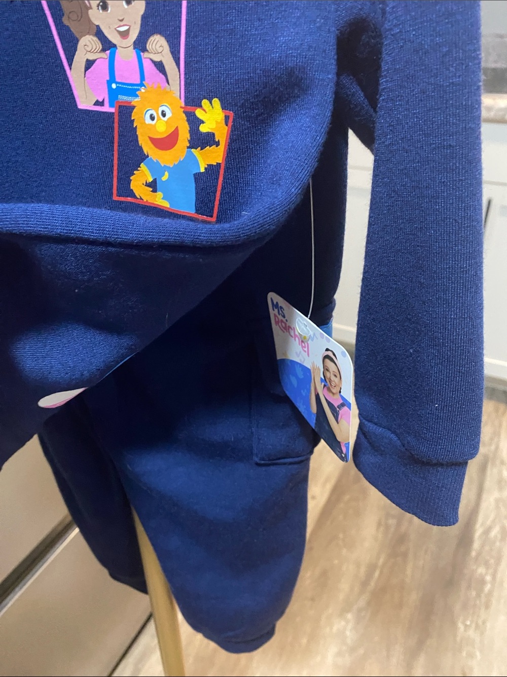 Rachel Navy Kids Hoodie & Sweatpants Set with Colorful Character Print unisex 3T - Picture 3 of 9
